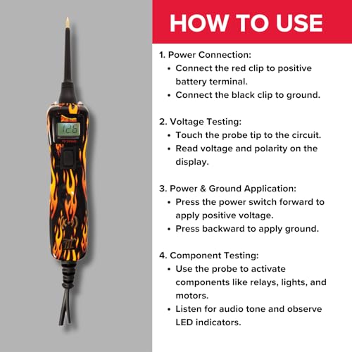 Power Probe 3 Circuit Tester Kit with Case & Accessories (PP319FIRE) - color: Fire - Limited Edition