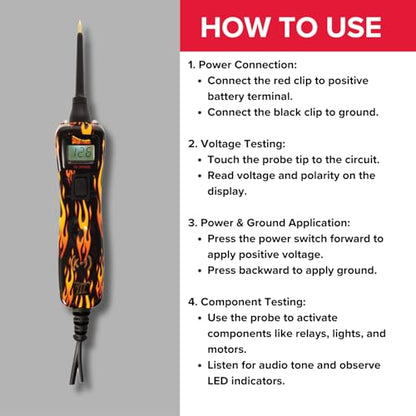 Power Probe 3 Circuit Tester Kit with Case & Accessories (PP319FIRE) - color: Fire - Limited Edition