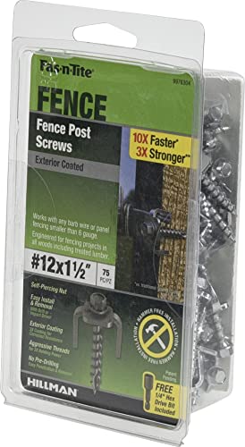 Hillman Fence Post Screws, #12 x 1-1/2in, 75 Pack, Silver