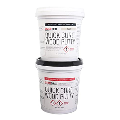 System Three Quick Cure Putty, Taupe, Quart Kit - color: Taupe, size: 1 Quart