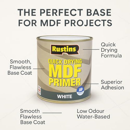 Rustins Quick Drying MDF Grey Primer 500ml