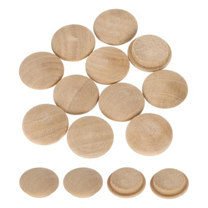 uxcell 20Pcs Wood Button Plugs, 18mm / 0.71" Hardwood Screw Hole Plug Mushroom Wooden Caps Buttons Beech Wood Plug for Furniture Woodworking Craft Decor (23mm x 18mm)