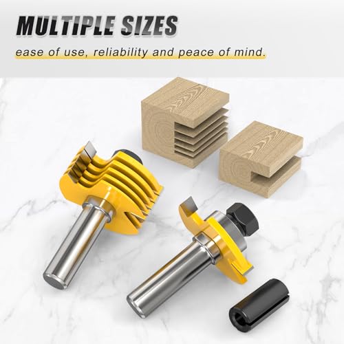 MEANLIN 1/2" Shank Slot Cutter Router Bit Set, 6 Size Cutting Thick: 5/64", 3/32", 1/8", 5/32", 3/16", 1/4"