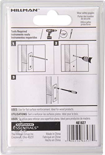 Hardware Essentials 851505 Mending Plate Bright Brass 2" - 4 Pack