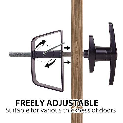 Shed Door Latch, T‑Handle Shed Lock, 4‑1/2" Stem, Black Lock - size: 4.5inch T