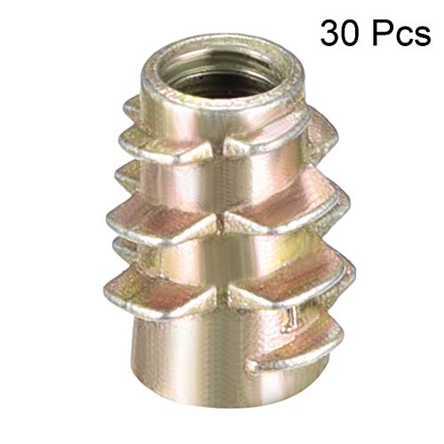 uxcell Furniture Threaded Insert Nuts Zinc Alloy Hex-Flush M4 Internal Threads 10mm Length 30pcs - size: M4x10mm