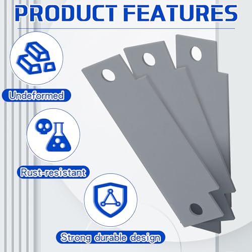Zonon 4 Pcs Door Strike Plate Filler with Screws, T-Strike Blank, Gray - color: Gray