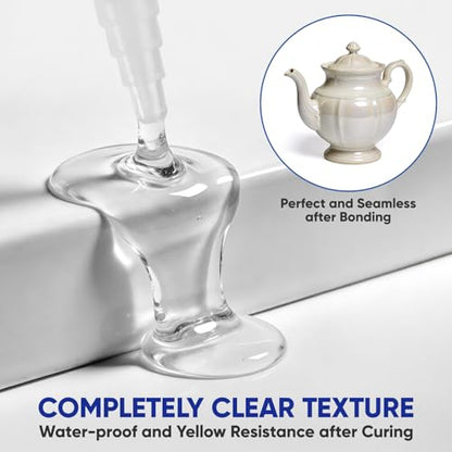 5 Minute Epoxy Glue 0.81 Ounce (24ML) - 2 Part Clear Epoxy Resin Glue with 2 Mixing Tubes - Fast Curing High Strength Epoxy Resin Adhesive for Repairing Plastic Metal Ceramics Wood Glass Stone