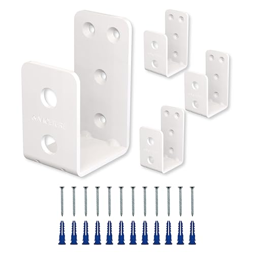 NACETURE Heavy Duty Door Barricade Brackets, White, 4 Pack - style: White 4 Pack