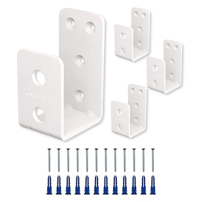 NACETURE Heavy Duty Door Barricade Brackets, White, 4 Pack - style: White 4 Pack