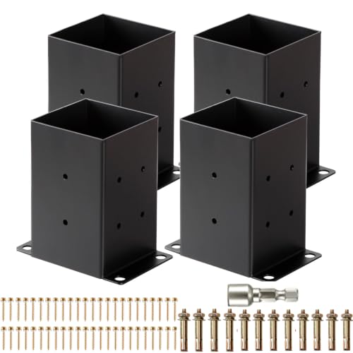 4x4 Post Base Brackets, 4 Pack Post Bracket,