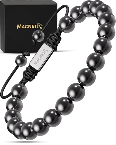 MagnetRX® Hematite Beaded Magnetic Bracelets (Classic 8mm Bead) - color: Classic 8mm Bead
