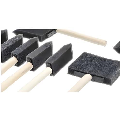 10 Pack Foam Brush Set – Assorted Sizes: 1 inch, 2 inch, 3 inch, 4 inch – Disposable Brushes for Paint, Varnish & Polyurethane – Lightweight Wood Handles