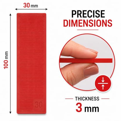 1/8" (3 mm) Plastic Glazing Blocks Glazing Frame Spacer Door Window Frame Packers - size: 1/8" (3mm) Red
