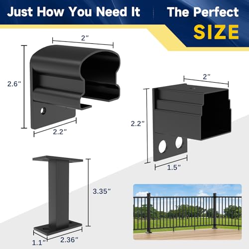 Egadis 4 Pack Aluminum Fixed Railing Bracket with Level Foot - color: The Brackets with Support Rod- Fixed