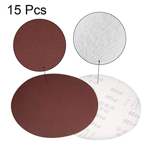 uxcell 15pcs 8" Hook and Loop Sanding Discs 120 Grit Aluminum Oxide - size: 120 Grit