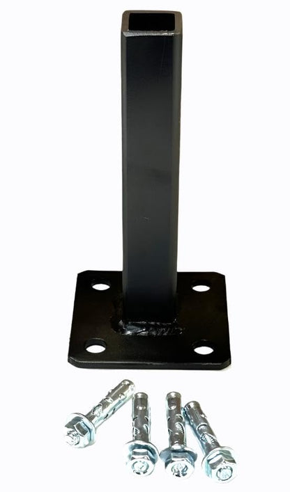 Fix Non Removable 1" railings Posts 6" Handrail Brackets for Weld On Repairs Rusty Metal Hollow/Solid Post mounts for Rails Broken Out of Cement-Black Paint- Anchor Bolts