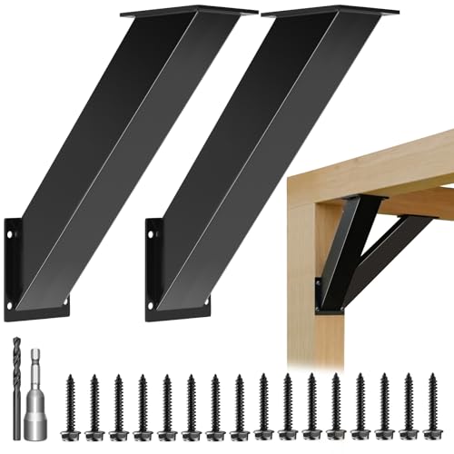 2pcs 45 Degree Angle Support Bracket for 4'X4' Post,Pergola Brackets - size: 4"×4"-2Pcs