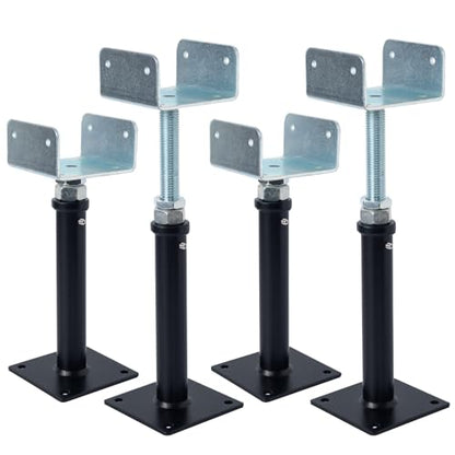 4 Pack U-Shaped Floor Jack - Adjustable Steel Beam Support for 4x2, 4x4, 4x6 Joists Heavy Duty Screw Jack with U-Head Telepost & House Jack.9-13 Inch Adjustment Range. - size: 9-13
