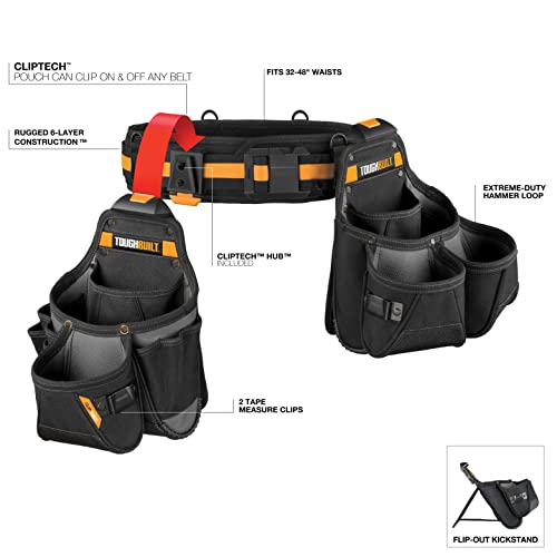 ToughBuilt ClipTech - 3-Piece Tradesman Tool Belt Set, TB-CT-111-3P - size: Trademan Work Belt