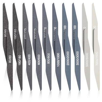 Honoson 20 Pcs Sanding Sticks Model, Low Grits Rating, Double Angle Shape - style: Double Angle Shape
