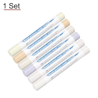 HARFINGTON Wood Filler Sticks 6 Colors Wooden Wax Touch Up Furniture Repair Crayons for Times Fabric, Wood, Titanium White, Light Taupe, White, Milk White - color: Creamy White Series