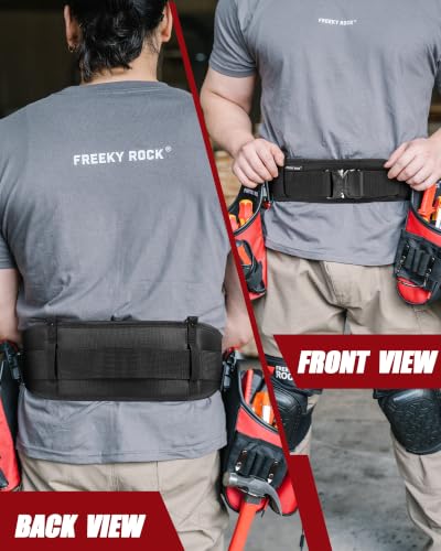 Heavy Duty Tool Belt with 2 Tool Pouches, Adjustable Work Belt for Electrician Carpenter DIYer, Men's Utility Pouch Combo Set for Construction