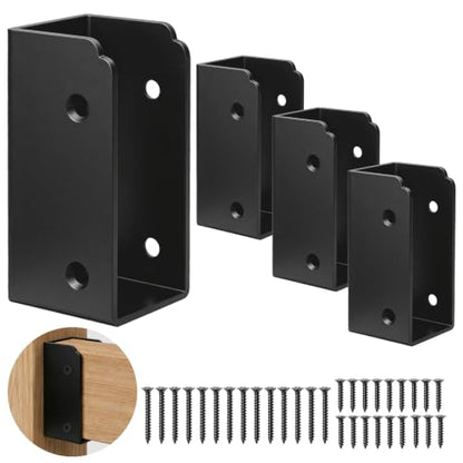 4 Pcs Stainless Steel Deck Railing Bracket Connectors for 2x4 Wood Posts - size: 4 Pcs