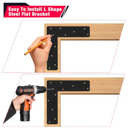 2 Pcs 12"x 12" L Shape Flat Mending Plate for Pergola - style: L Shape(11.8"x3")