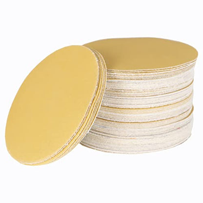waltyotur 100Pcs Hook and Loop Sanding Discs 6 Inch NO-Hole 120-Grit Sandpaper Sanding Discs Hook and Loop Backing Sandpaper Aluminum Oxide Round for Polishing Accessories - size: 120-Grit, style: 6 Inch