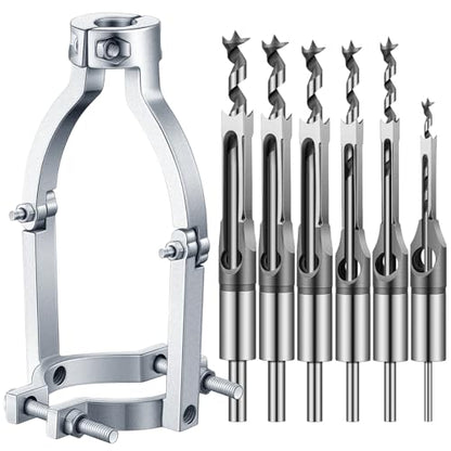 Gisafai 6 Pc Square Hole Drill Bit Set for Wood Mortising Attachment Drill Press Hollow Chisel Mortise Drill Tool (1/4, 5/16, 3/8, 1/2, 9/16, 5/8'') - size: 1/4, 5/16, 3/8, 1/2, 9/16, 5/8"