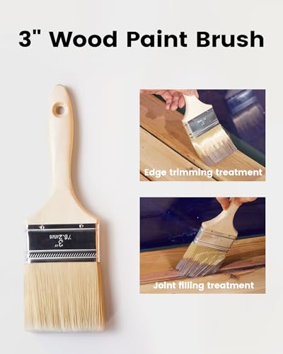Voomey Deck Stain Brush 5 Pack – Threaded Long Handle Brush for Wood Deck, Fence Staining & Painting - size: 7.5inch(5pcs)