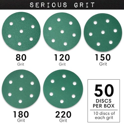 7-Hole 3.5-Inch / 90mm Sanding Discs for Festool RO 90 Rotex by Serious Grit - size: Mixed Grit