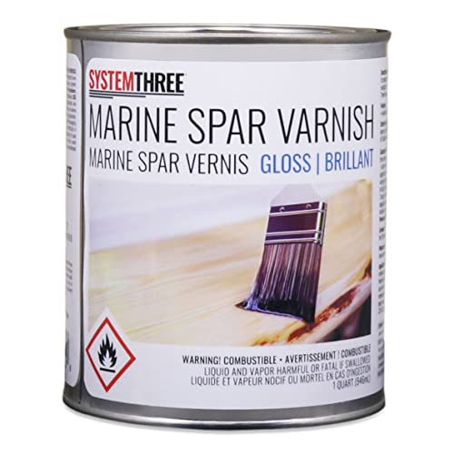System Three Marine Spar Varnish, Gloss, 1 Qt Can - color: Gloss, size: 1 Quart