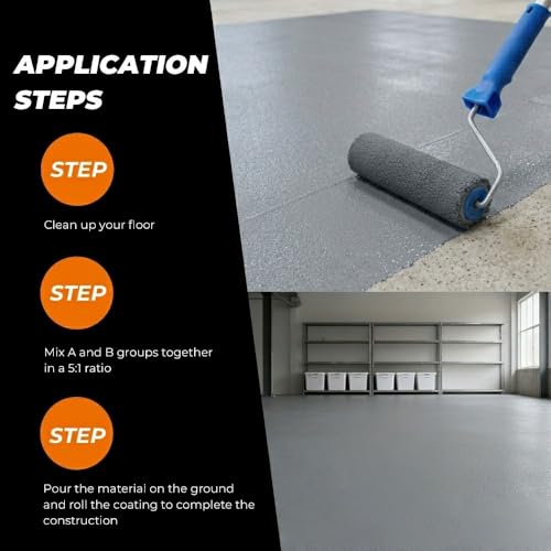 Medium Gray Floor Paint, 1 Gallon, Water-Based 1K Sealer