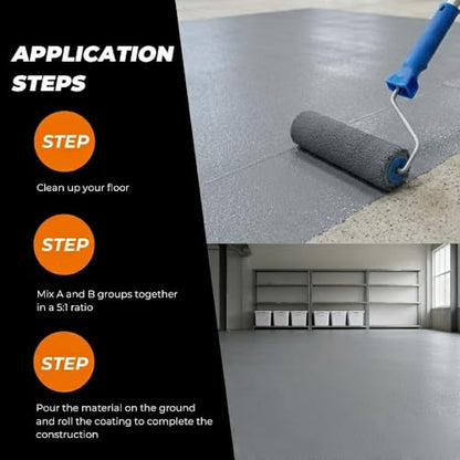 Medium Gray Floor Paint, 1 Gallon, Water-Based 1K Sealer