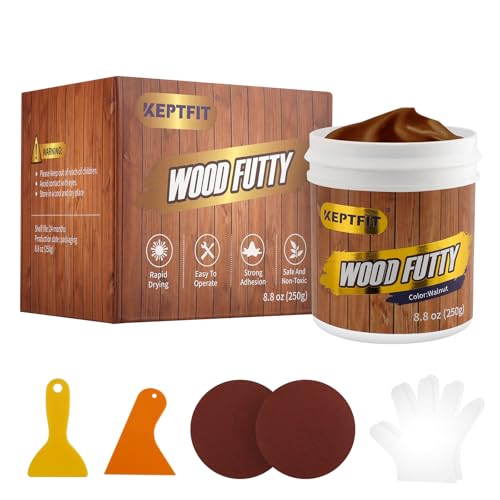 Walnut Wood Filler - 8.8 oz Paintable & Stainable Wood Repair Putty for Furniture - Quick Repair for Broken & Defective - color: Walnut