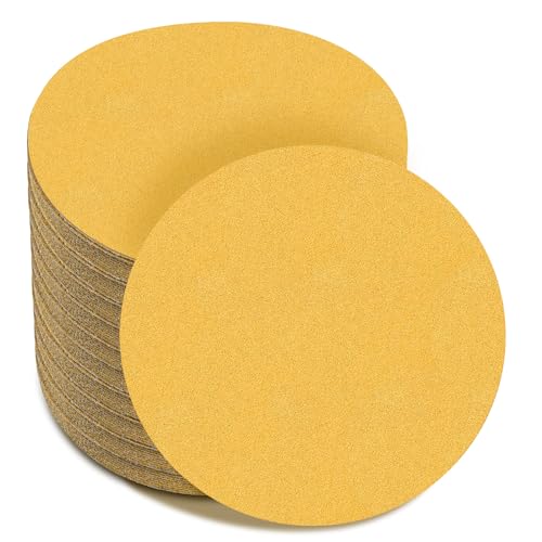 6-Inch No-Hole Hook and Loop Gold Sanding Discs 150-Grit, 100 Pack - size: 150 Grit