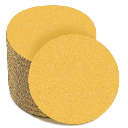6-Inch No-Hole Hook and Loop Gold Sanding Discs 150-Grit, 100 Pack - size: 150 Grit