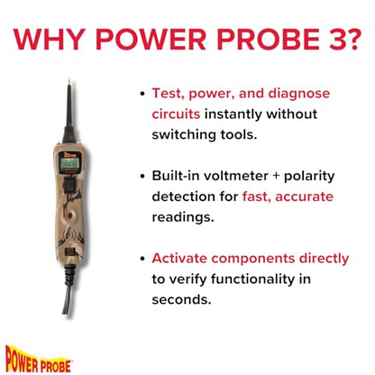 Power Probe 3 Circuit Tester Kit with Case & Accessories (PP319CAMO) - color: Camo - Limited Edition