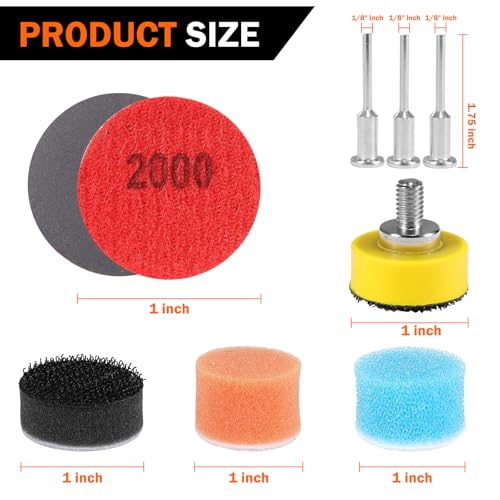 203 Pcs 1 Inch Sanding Discs,Hook and Loop 60 to 10000 - style: 203 PCS 1 Inch Sanding Disc