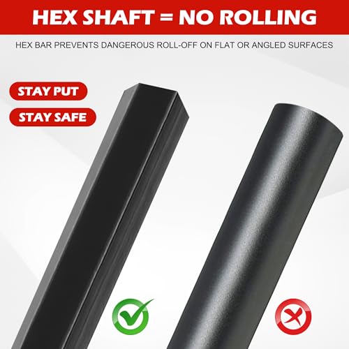 4 Pack Heavy Duty Alignment Pry Bar Set – 10/20/30/40 Inch Sleever Bars with Pointed Tip & Angled Chisel, Multi-Size Pry Bar Kit for Ironworker Construction Mechanic Industrial Use, Hex Anti-Roll - size: 50-inch