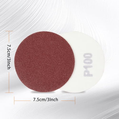SPEEDWOX 100PCS 3" 100 Grit Sanding Discs, Hook and Loop No Hole Sandpaper - style: 100-Grit