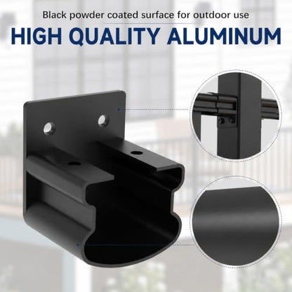 Egadis 4 Pack Aluminum Fixed Railing Bracket with Level Foot - color: The Brackets with Support Rod- Fixed