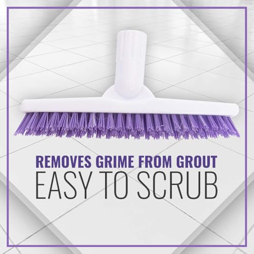 Fuller Brush E‑Z Scrubber Replacement Head – 9" V‑Trim Tile & Grout Brush Head Only, Compatible with Telescopic Handle (Sold Separately) – Deep Grime Cleaning Without Scratching