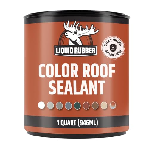 Liquid Rubber Color Roof Sealant - Flat & Metal, White, 1 Quart - color: White, size: 1 Quart
