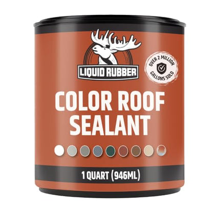 Liquid Rubber Color Roof Sealant - Flat & Metal, Medium Brown, 1 Quart - color: Medium Brown, size: 1 Quart