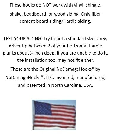The Original for Fiber Cement Board siding ONLY! (4 Hooks and 1 Tool). Patented and Made in the USA. Also Available in 8 and 12 Packs. As seen on This Old House!