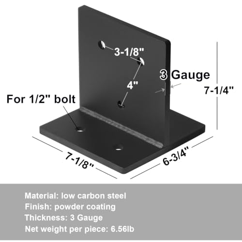 2 Pcs 8x8 Concealed Post Base, Heavy Duty Knife Plate Bracket