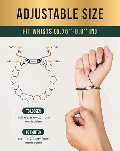 MagnetRX® Hematite Beaded Magnetic Bracelets (Classic 8mm Bead) - color: Classic 8mm Bead